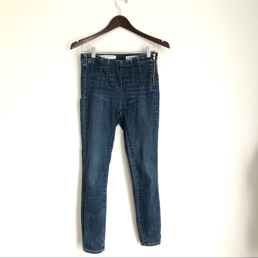ANTHROPOLOGIE Pilcro And The Letterpress Womens 26 High-Rise Side Zip Jegging O2